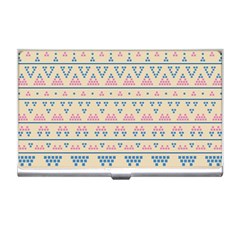 Blue And Pink Tribal Pattern Business Card Holders by berwies