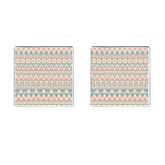 Blue And Pink Tribal Pattern Cufflinks (square) by berwies