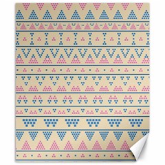 Blue And Pink Tribal Pattern Canvas 8  X 10  by berwies