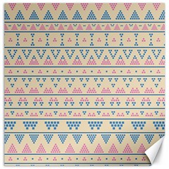 Blue And Pink Tribal Pattern Canvas 12  X 12   by berwies