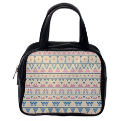 Blue And Pink Tribal Pattern Classic Handbags (one Side) by berwies