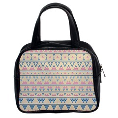 Blue And Pink Tribal Pattern Classic Handbags (2 Sides) by berwies