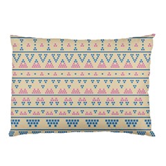 Blue And Pink Tribal Pattern Pillow Case by berwies