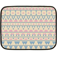 Blue And Pink Tribal Pattern Double Sided Fleece Blanket (mini)  by berwies