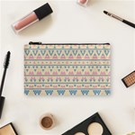 blue and pink tribal pattern Cosmetic Bag (Small)  Front