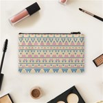 blue and pink tribal pattern Cosmetic Bag (Small)  Back