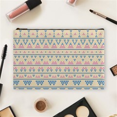 Blue And Pink Tribal Pattern Cosmetic Bag (large)  by berwies