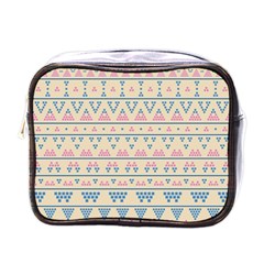 Blue And Pink Tribal Pattern Mini Toiletries Bags by berwies