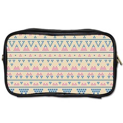 Blue And Pink Tribal Pattern Toiletries Bags by berwies