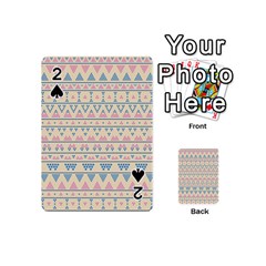 Blue And Pink Tribal Pattern Playing Cards 54 (mini)  by berwies