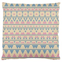 Blue And Pink Tribal Pattern Large Cushion Case (two Sides) by berwies