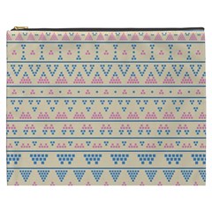 Blue And Pink Tribal Pattern Cosmetic Bag (xxxl)  by berwies