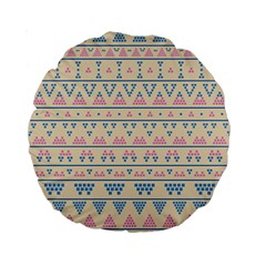 Blue And Pink Tribal Pattern Standard 15  Premium Round Cushions by berwies