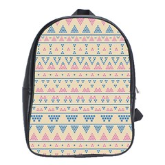 Blue And Pink Tribal Pattern School Bags (xl)  by berwies