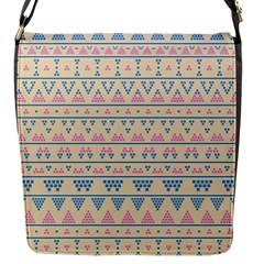 Blue And Pink Tribal Pattern Flap Messenger Bag (s) by berwies