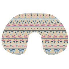 Blue And Pink Tribal Pattern Travel Neck Pillows by berwies