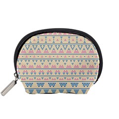 Blue And Pink Tribal Pattern Accessory Pouches (small)  by berwies