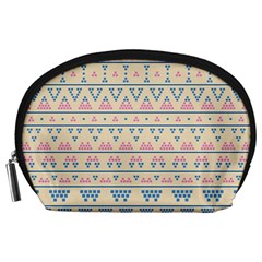 Blue And Pink Tribal Pattern Accessory Pouches (large)  by berwies