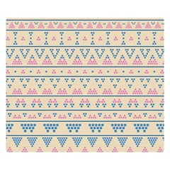 Blue And Pink Tribal Pattern Double Sided Flano Blanket (small)  by berwies