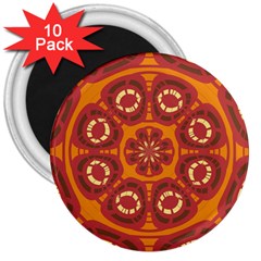 Dark Red Abstract 3  Magnets (10 Pack)  by linceazul