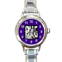 Pug Round Italian Charm Watch by Valentinaart