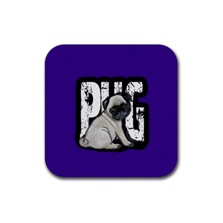 Pug Rubber Coaster (Square) 