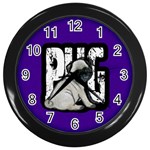 Pug Wall Clocks (Black) Front