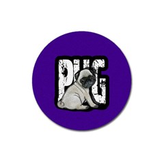 Pug Magnet 3  (round) by Valentinaart