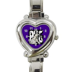 Pug Heart Italian Charm Watch by Valentinaart