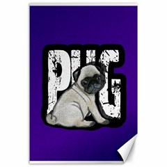 Pug Canvas 24  X 36  by Valentinaart