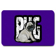 Pug Large Doormat  by Valentinaart