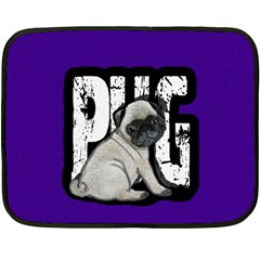 Pug Fleece Blanket (mini) by Valentinaart