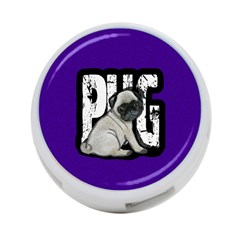 Pug 4-port Usb Hub (one Side) by Valentinaart