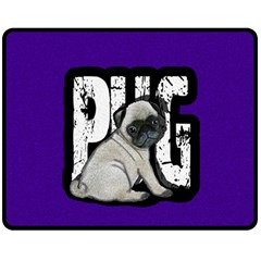 Pug Fleece Blanket (medium)  by Valentinaart