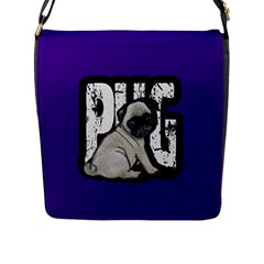 Pug Flap Messenger Bag (l)  by Valentinaart