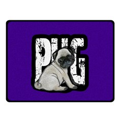 Pug Double Sided Fleece Blanket (small)  by Valentinaart