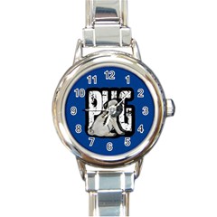 Pug Round Italian Charm Watch by Valentinaart