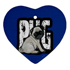 Pug Ornament (heart)