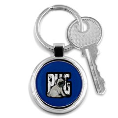 Pug Key Chains (round)  by Valentinaart