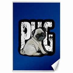 Pug Canvas 24  X 36  by Valentinaart