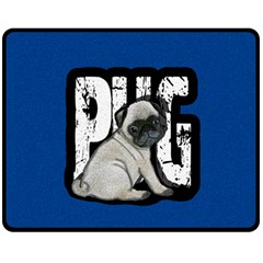 Pug Double Sided Fleece Blanket (medium) 