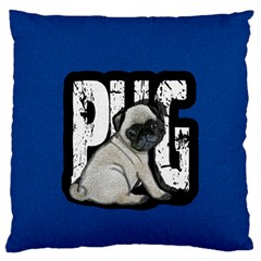 Pug Large Flano Cushion Case (two Sides) by Valentinaart