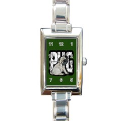 Pug Rectangle Italian Charm Watch by Valentinaart