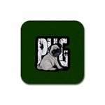 Pug Rubber Coaster (Square)  Front