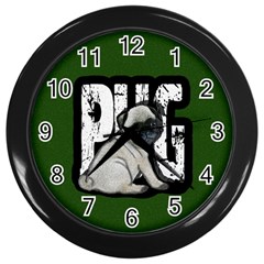 Pug Wall Clocks (black) by Valentinaart