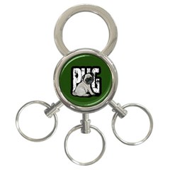 Pug 3-ring Key Chains by Valentinaart