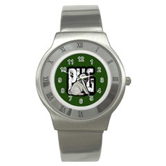 Pug Stainless Steel Watch by Valentinaart