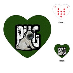 Pug Playing Cards (heart)  by Valentinaart