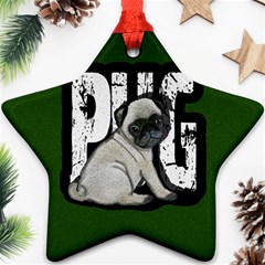 Pug Star Ornament (two Sides) by Valentinaart