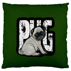 Pug Large Cushion Case (one Side) by Valentinaart